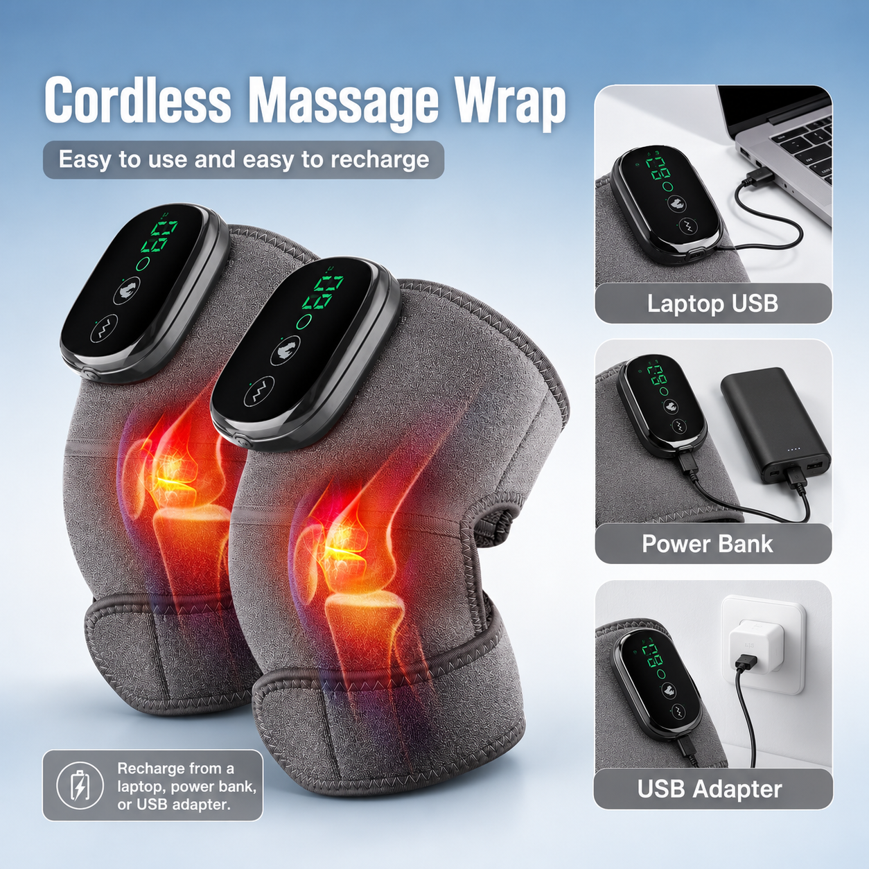 Heated Vibration Knee Massager Wrap
