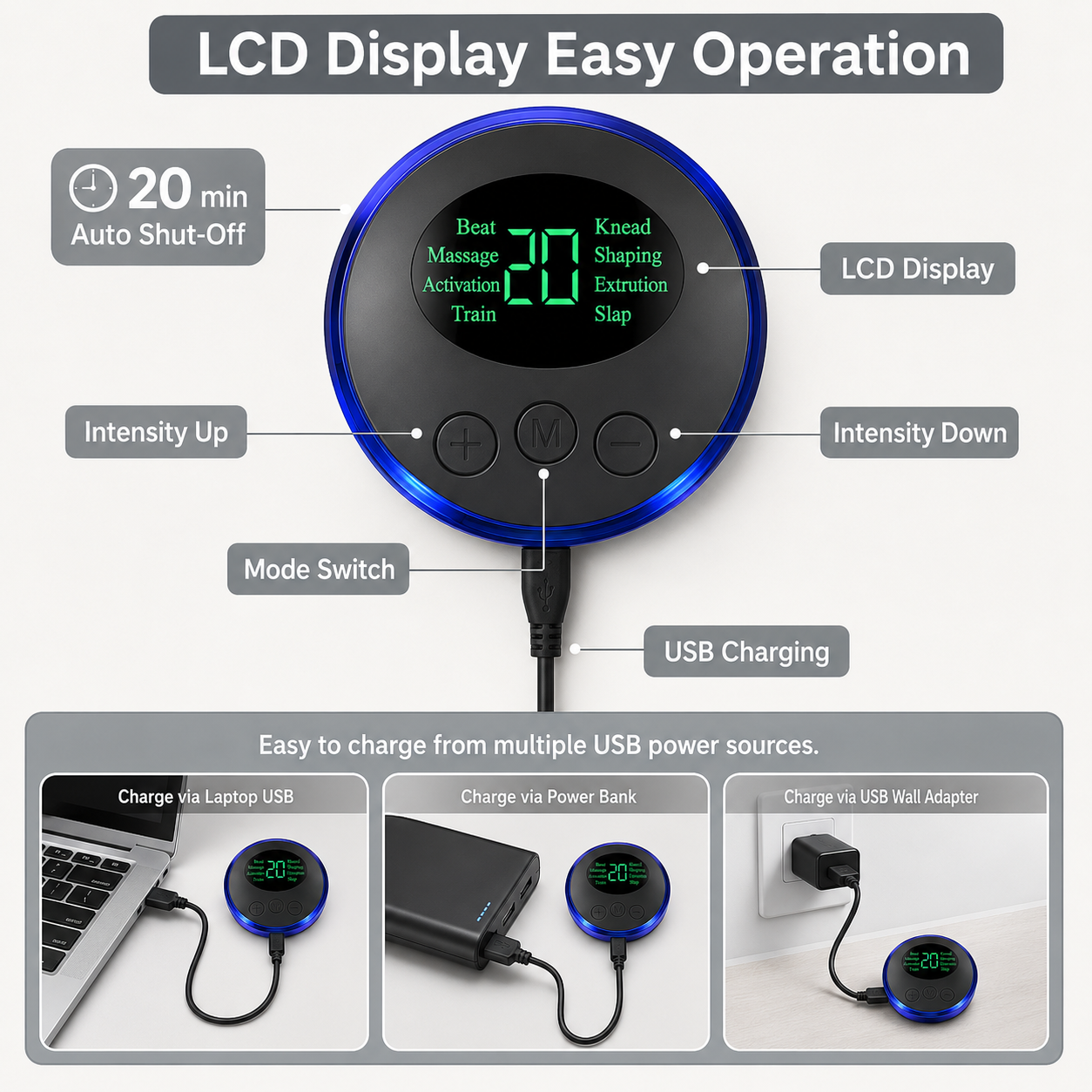 EMS Low-Frequency Muscle Stimulation Device