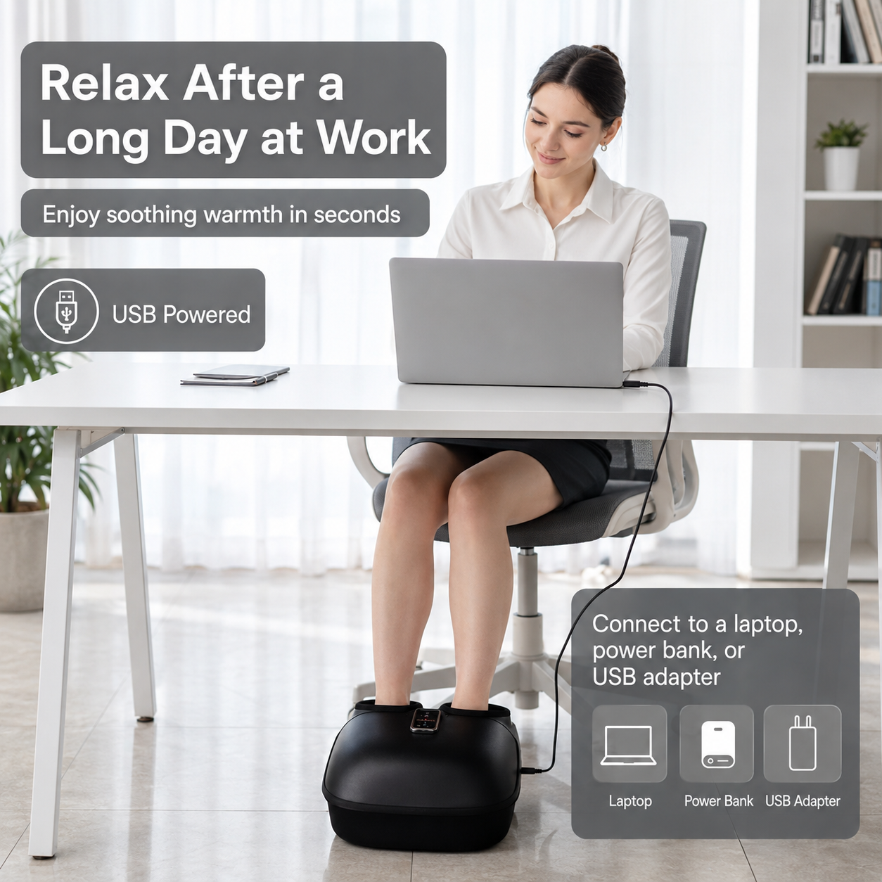 3-in-1 Shiatsu Foot Massager with Heat